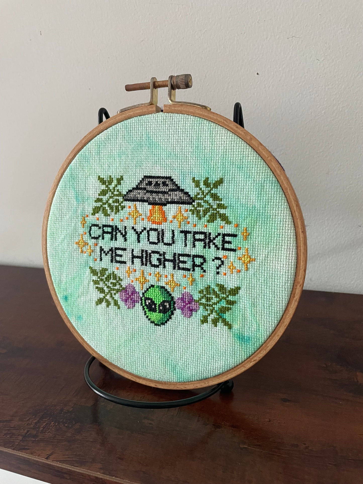 Cross Stitch Tie Dye Take Me Higher in Hoop