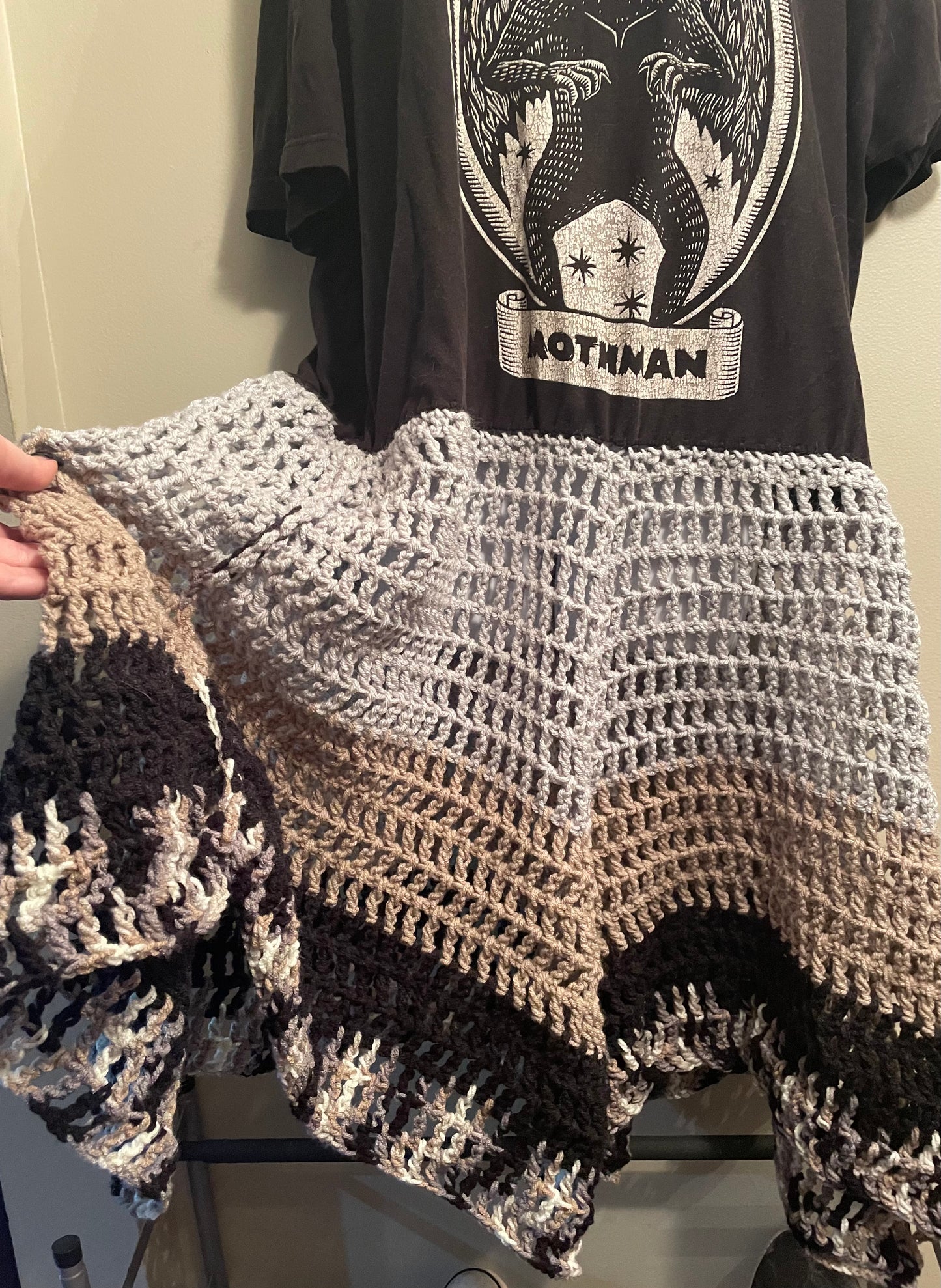Cryptid Thrifted Upcycled Mothman Tshirt Dress Size 2XL