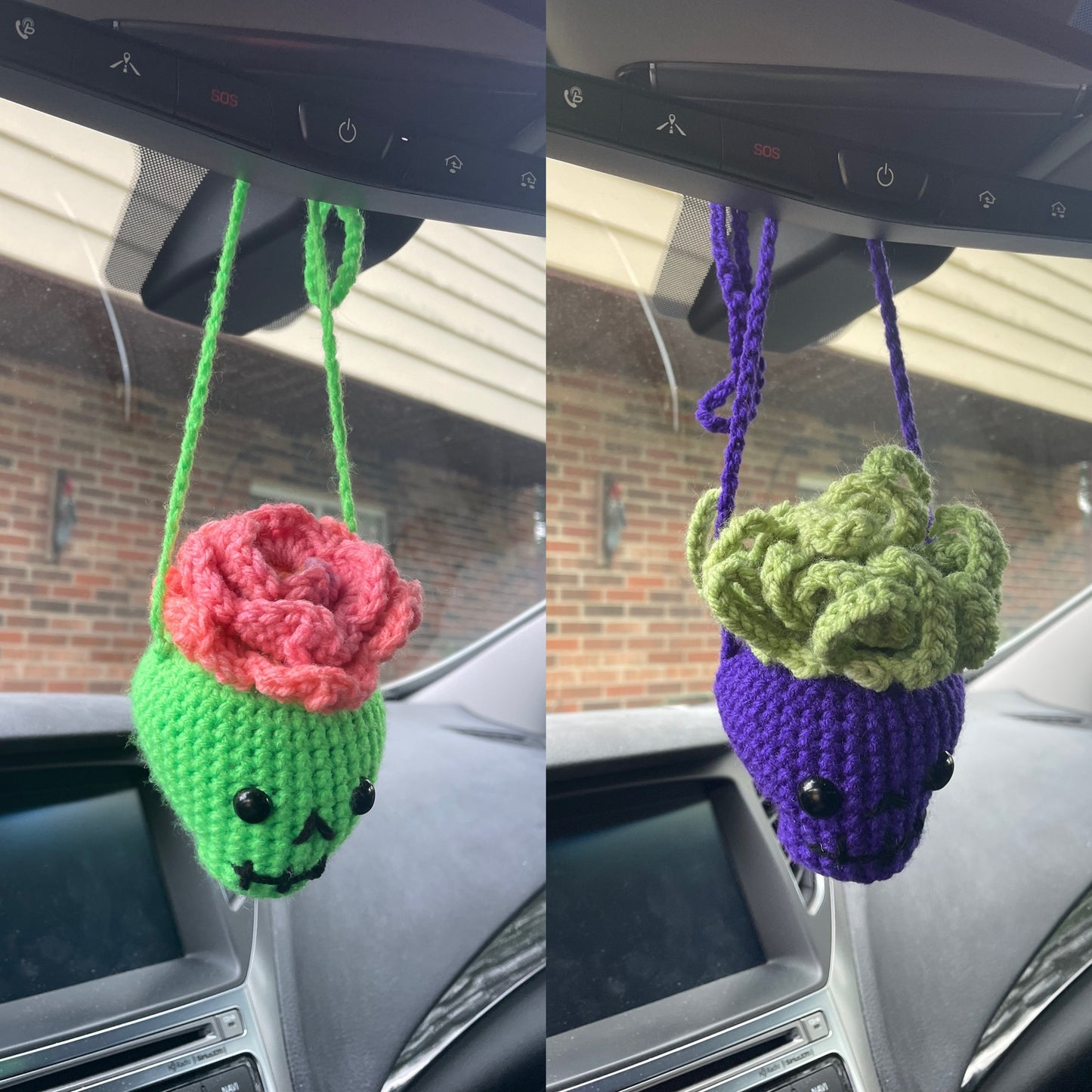 Crochet Hanging Skull Planter