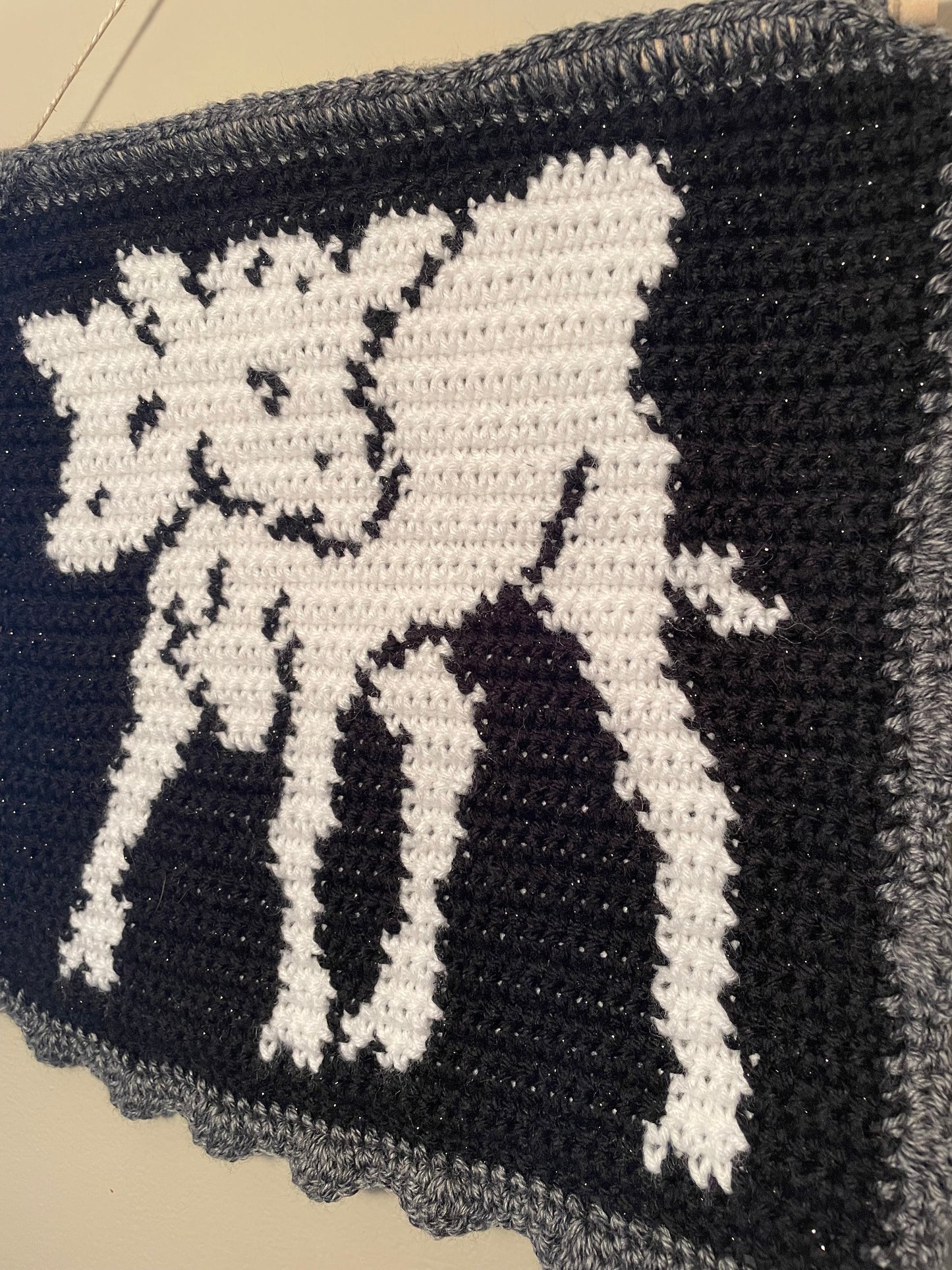 Crochet Conjoined Cow Hanging Tapestry