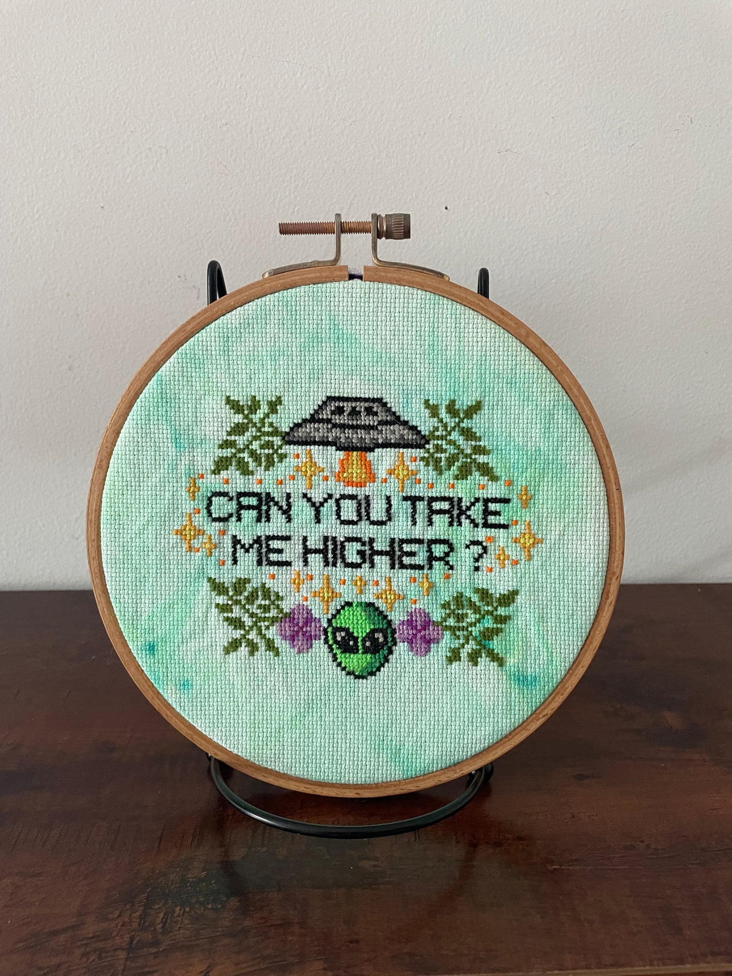 Cross Stitch Tie Dye Take Me Higher in Hoop
