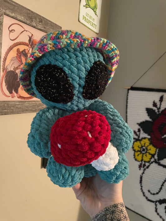 Crochet Mushroom Alien Plush