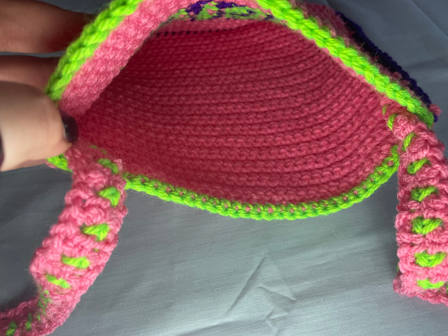 Crochet Neon Weird Crossbody Bag