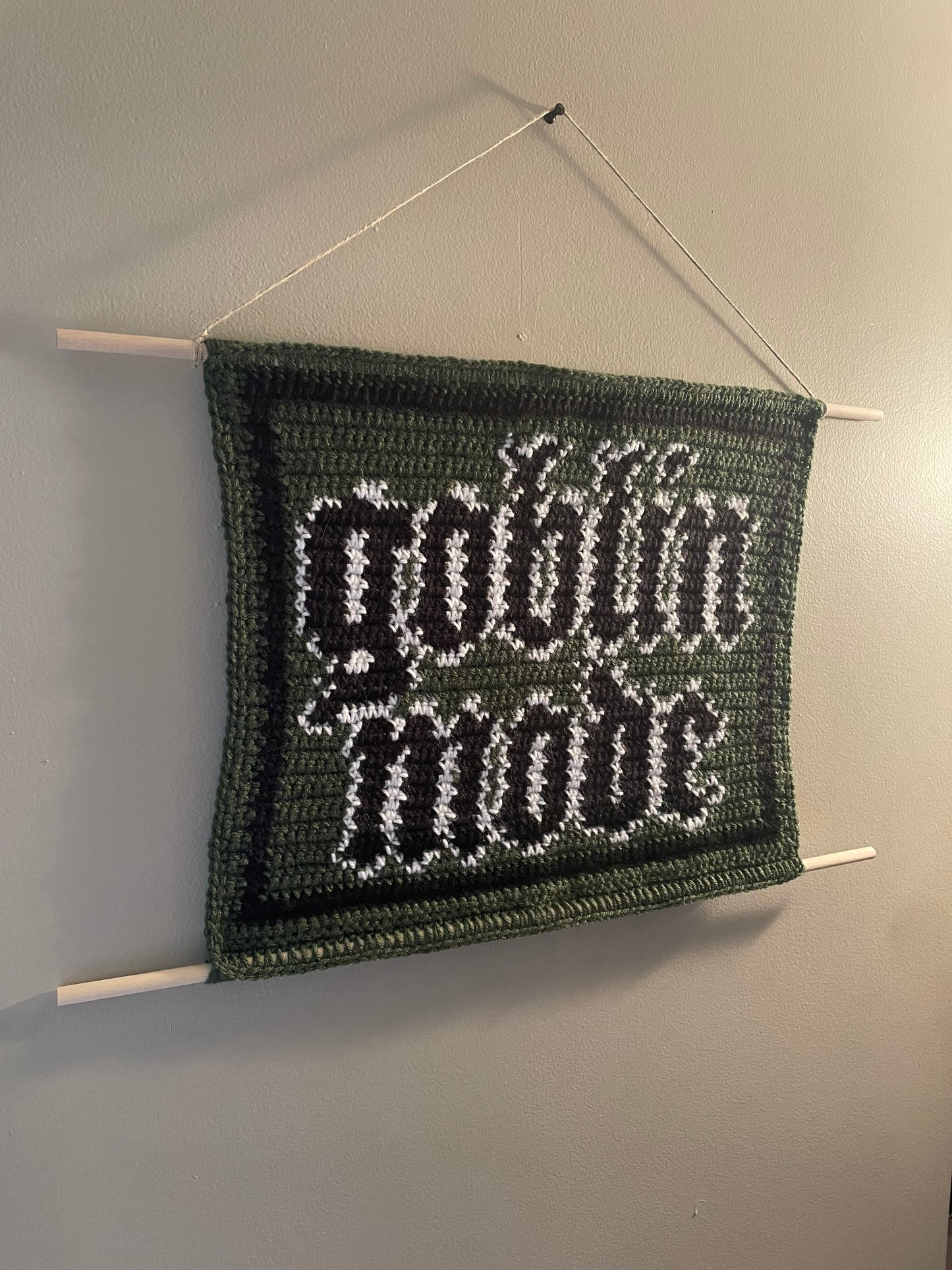 Crochet Goblin Mode Hanging Tapestry