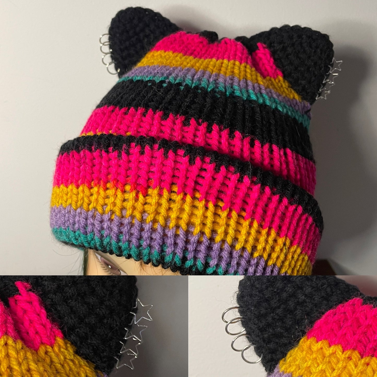 Handmade Punk Kitty Pierced Ear Hats