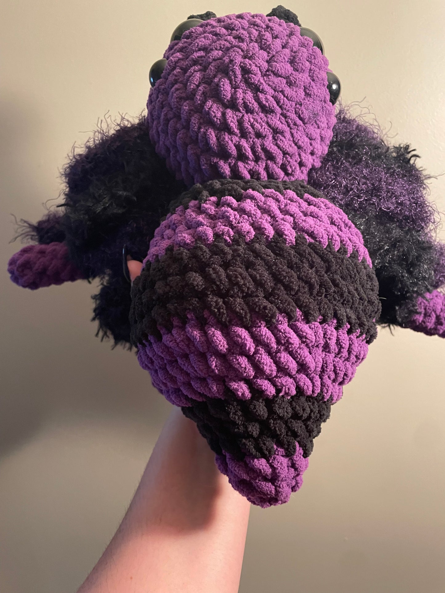 Crochet Purple Furry Leg Spider Plush