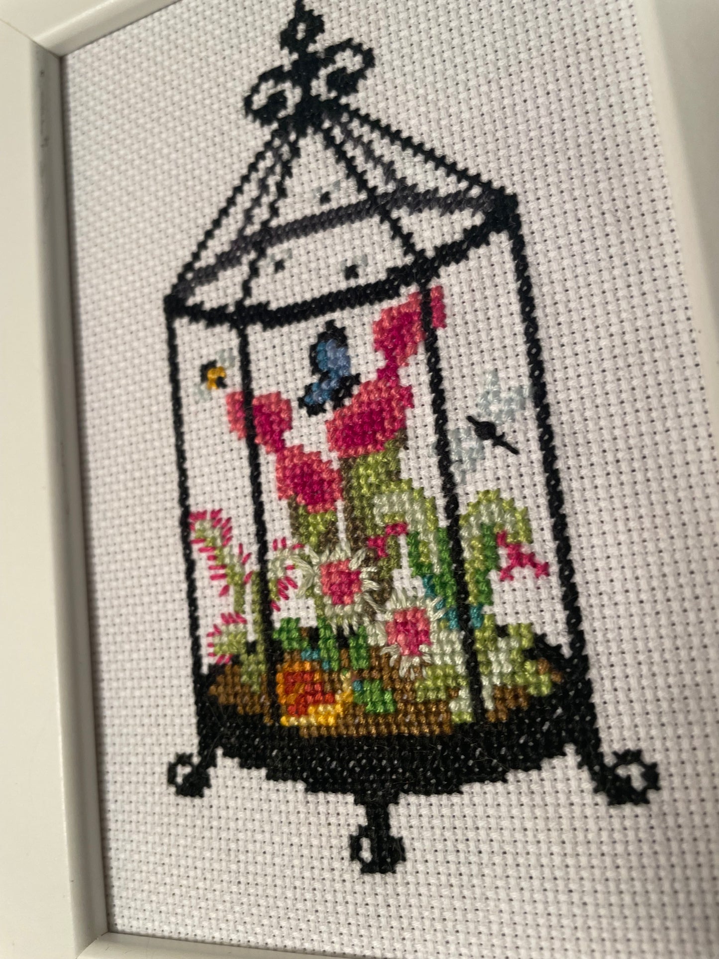 Cross Stitch Carnivorous Plants Framed