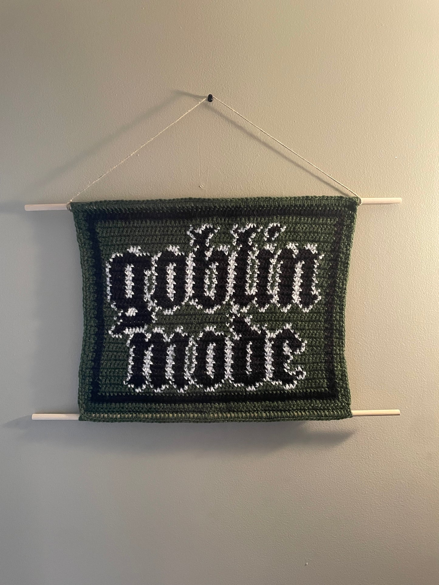 Crochet Goblin Mode Hanging Tapestry