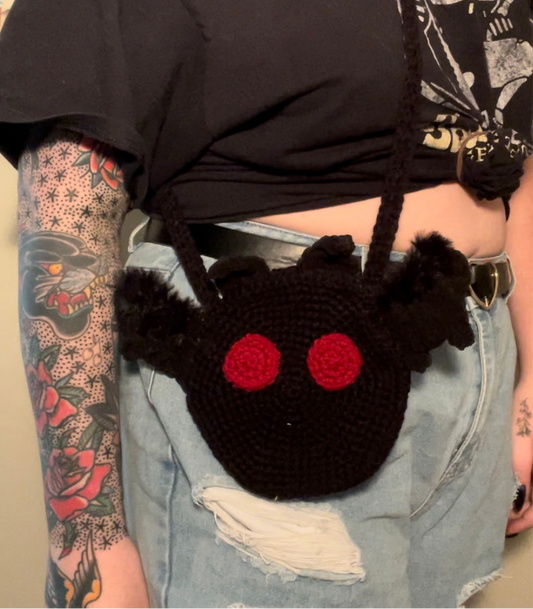 Crochet Mini Mothman Crossbody Bag