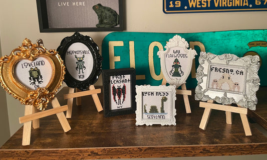 Cross Stitch Cryptid Locale Minis