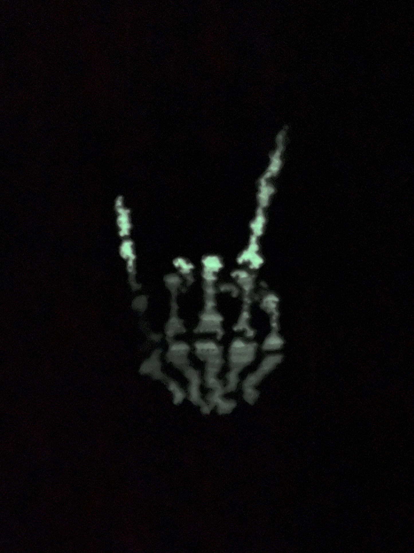 Crochet Glow in the Dark Skeleton  Rock Hand Hanging Tapestry