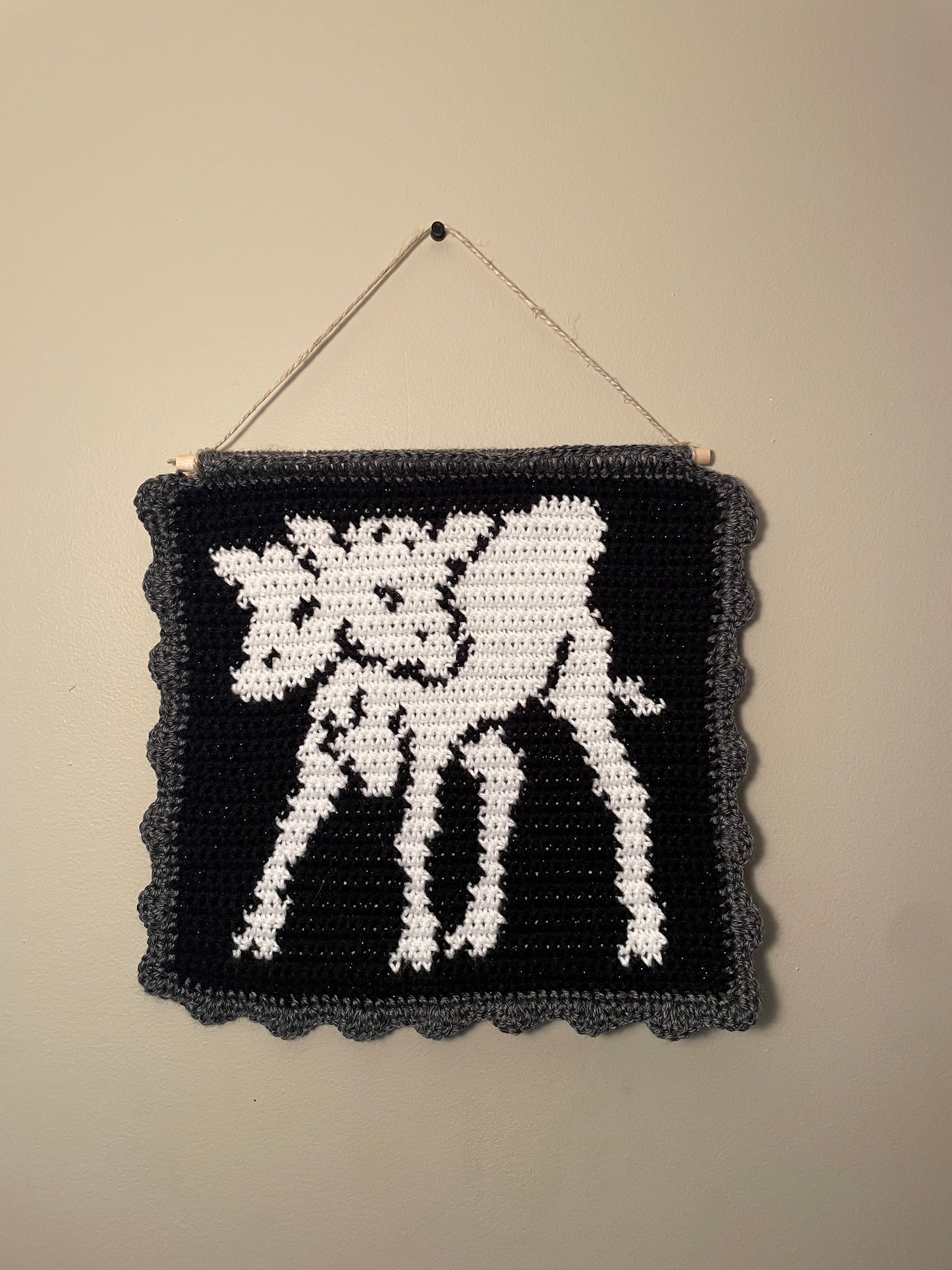 Crochet Conjoined Cow Hanging Tapestry