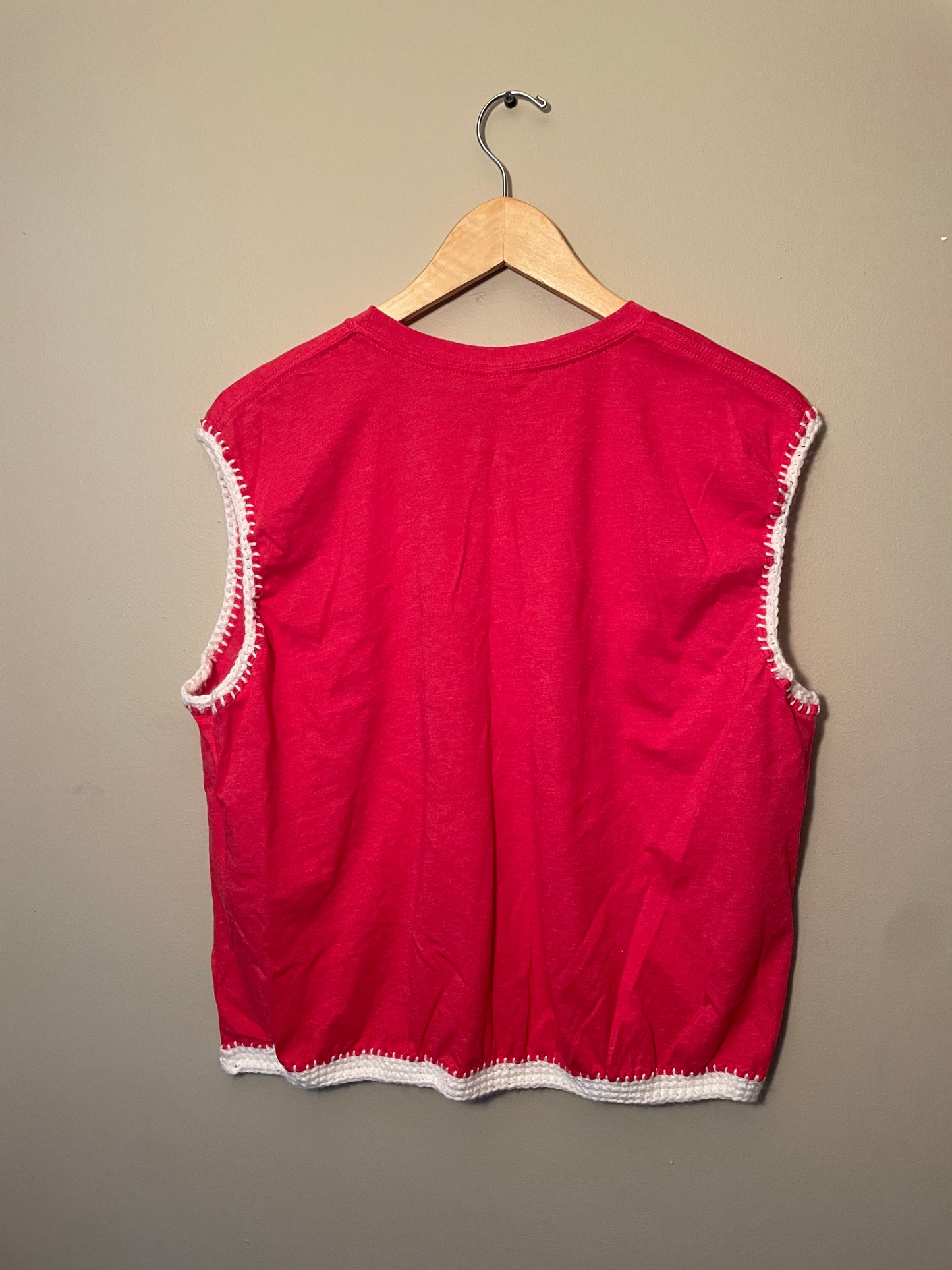 Cryptid Thrifted Upcycled Austin TX Jackalope Crop Tank Size XL