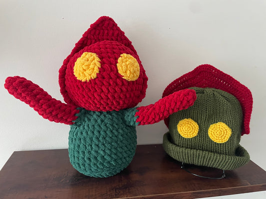 Crochet Flatwoods Monster Plush and Hat Set