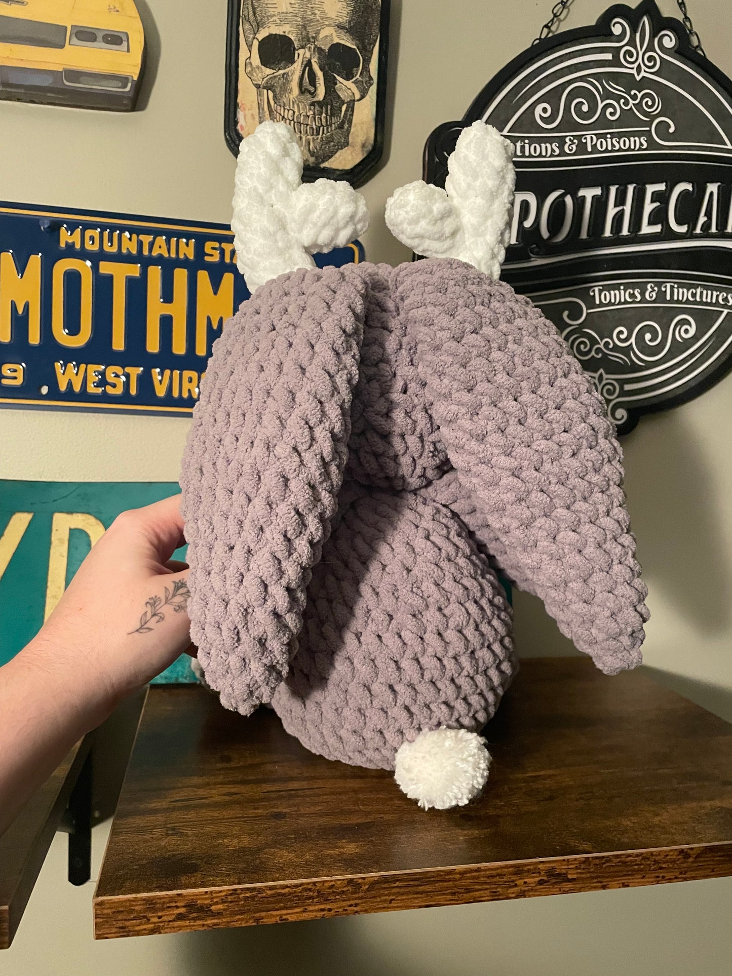 Crochet Big Jackalope Snuggler Plush