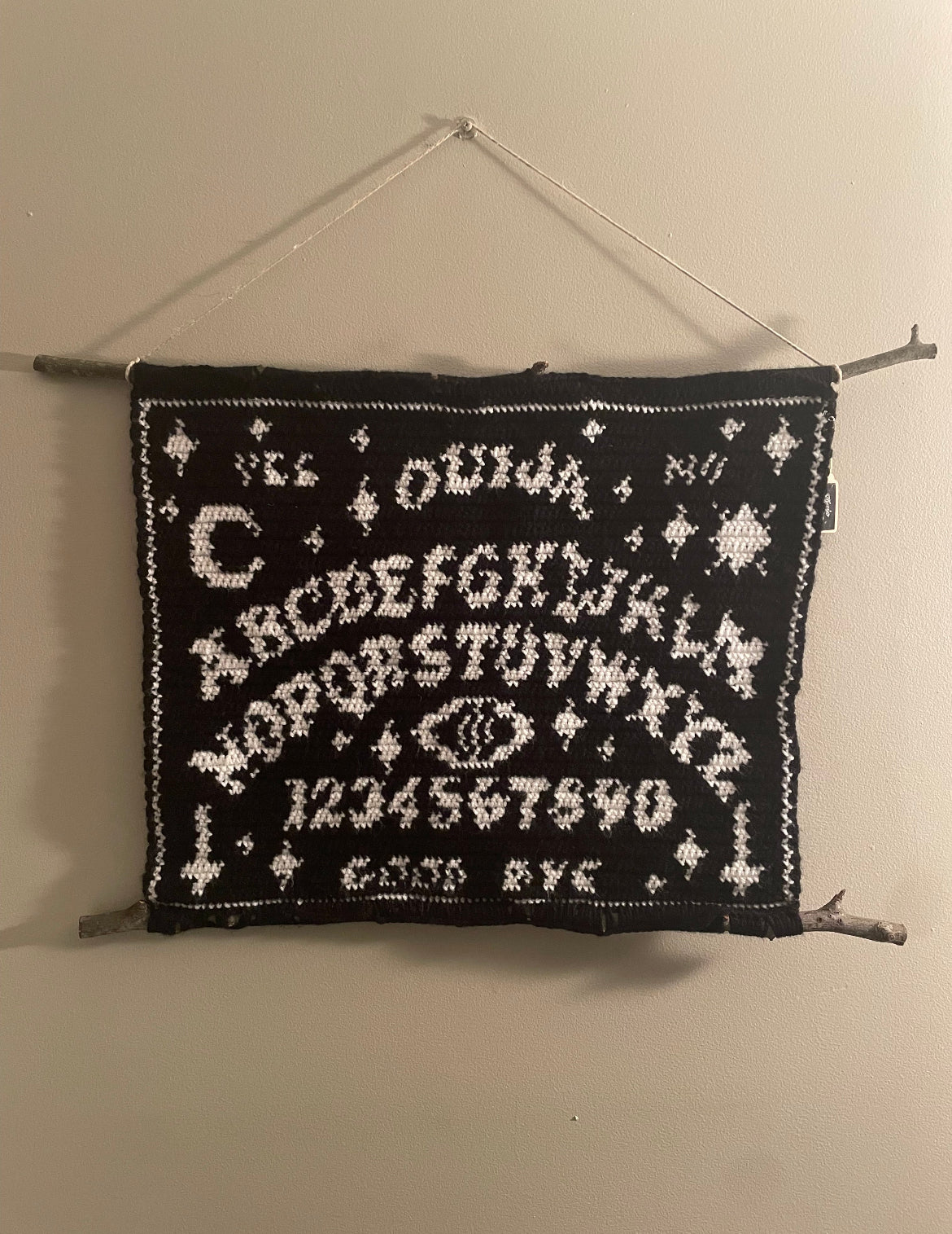 Crochet Ouija Board Tapestry & Planchette Pillow Bundle Deal