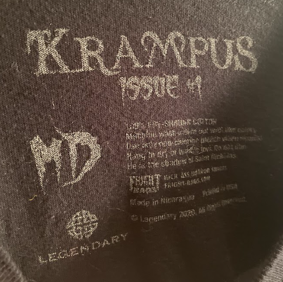 Cryptid Thrifted Upcycled Krampus T-shirt Sweater Size Medium