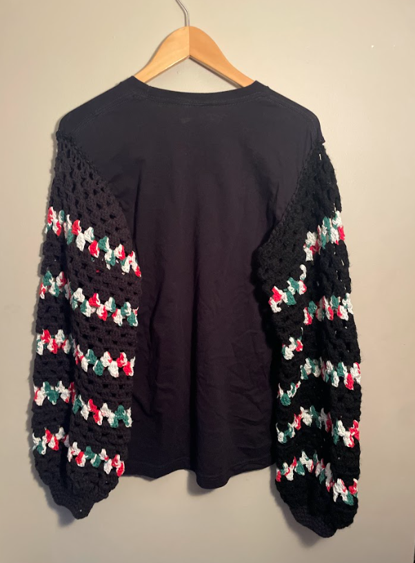 Cryptid Thrifted Upcycled Krampus T-shirt Sweater Size Medium