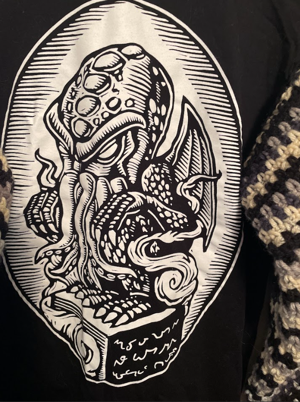 Cryptid Thrifted Upcycled Cthulu T-shirt Sweater Size Small
