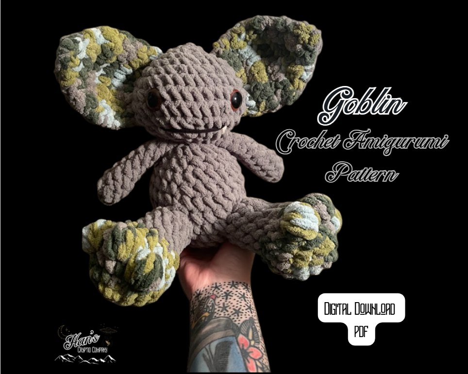 DIGITAL PDF DOWNLOAD* Crochet Pattern Goblin Amigurumi Plush