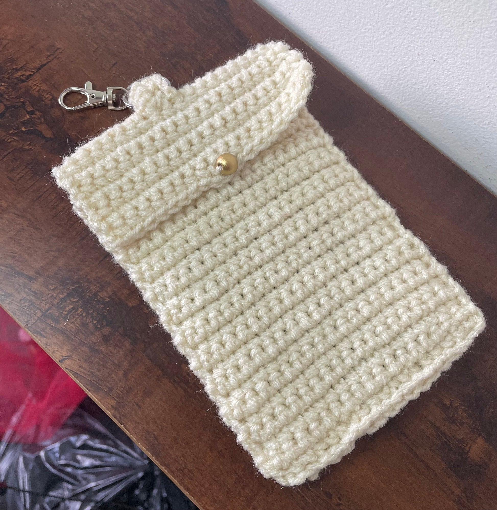 Crochet Snake Keychain Pouch / Witchy Alt Goth Phone Holder