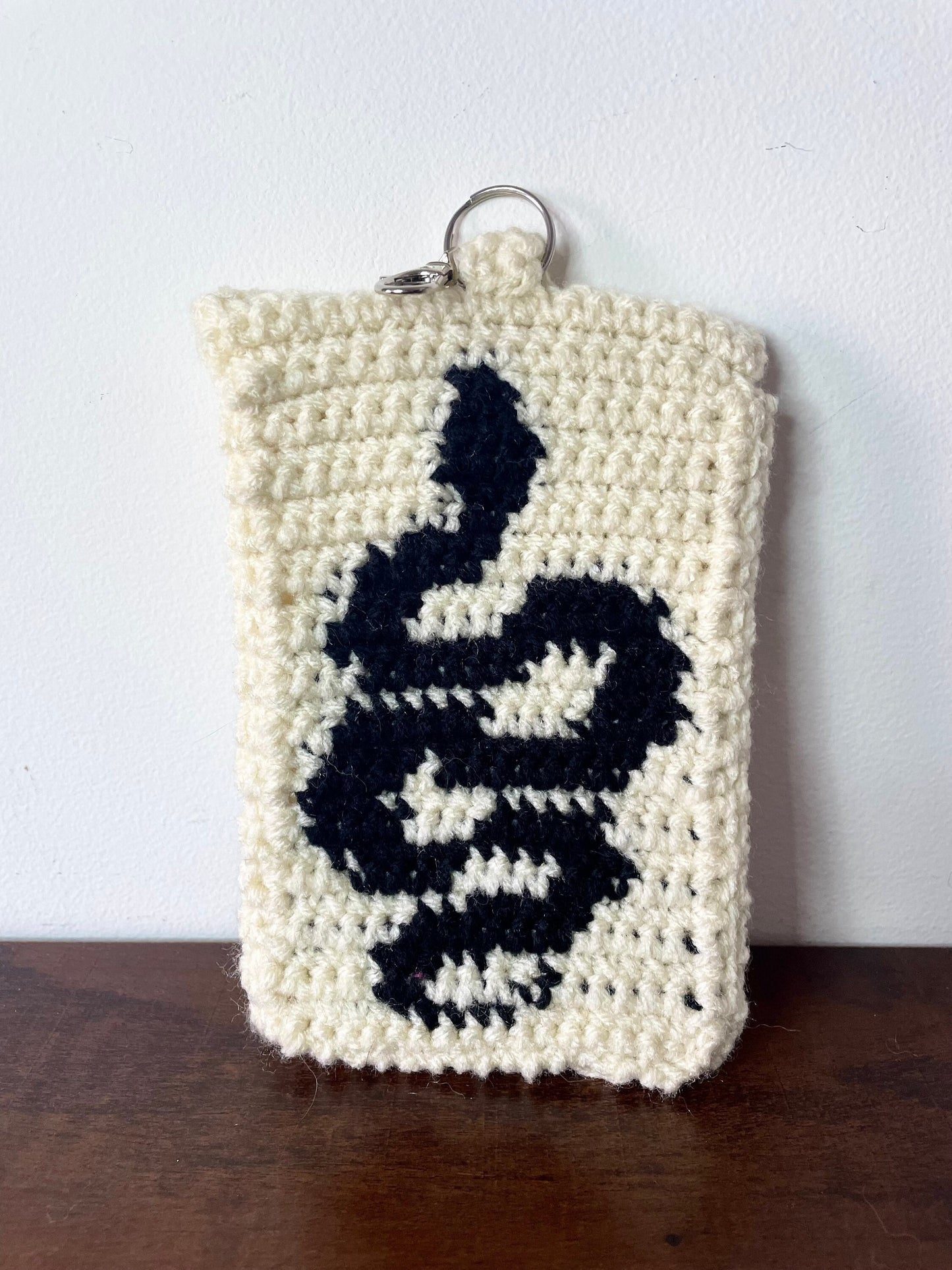Crochet Snake Keychain Pouch / Witchy Alt Goth Phone Holder