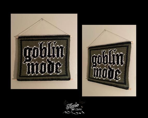 DIGITAL PDF DOWNLOAD* Crochet Goblin Mode Tapestry Pattern