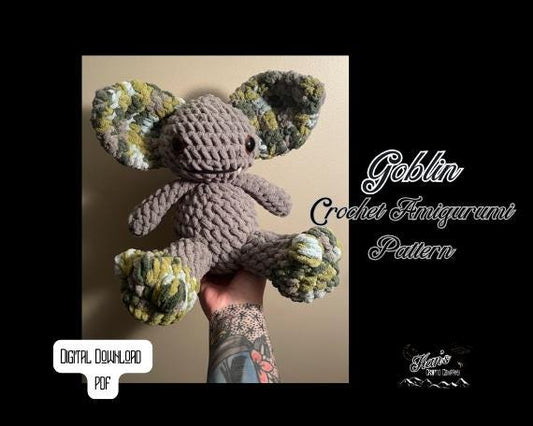DIGITAL PDF DOWNLOAD* Crochet Pattern Goblin Amigurumi Plush