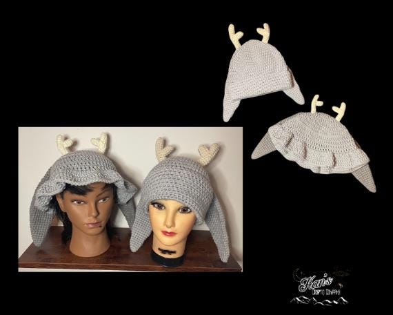 DIGITAL PDF DOWNLOAD* Crochet Pattern 4 in 1 Jackalope Bucket Hat and Beanie