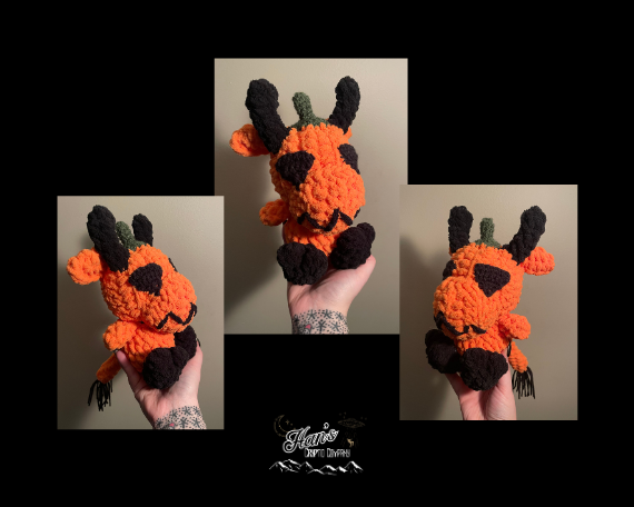 DIGITAL PDF DOWNLOAD* Crochet Pattern Pumpkinhead Baphomet Amigurumi Plush