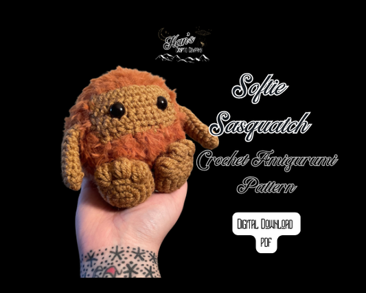 DIGITAL PDF DOWNLOAD* Crochet Pattern Softie Sasquatch Amigurumi Plush